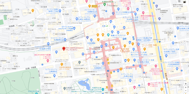 北海道札幌市中央区北五条西６丁目１番
                第二北海道通信ビル５階への地図